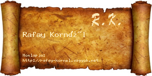 Rafay Kornél névjegykártya