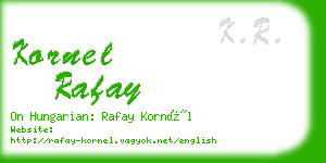 kornel rafay business card